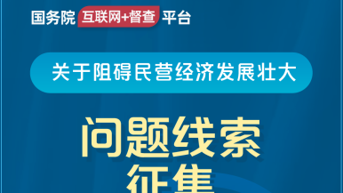 男人操男人逼的视频国务院“互联网+督查”平台公开征集阻碍民营经济发展壮大问题线索